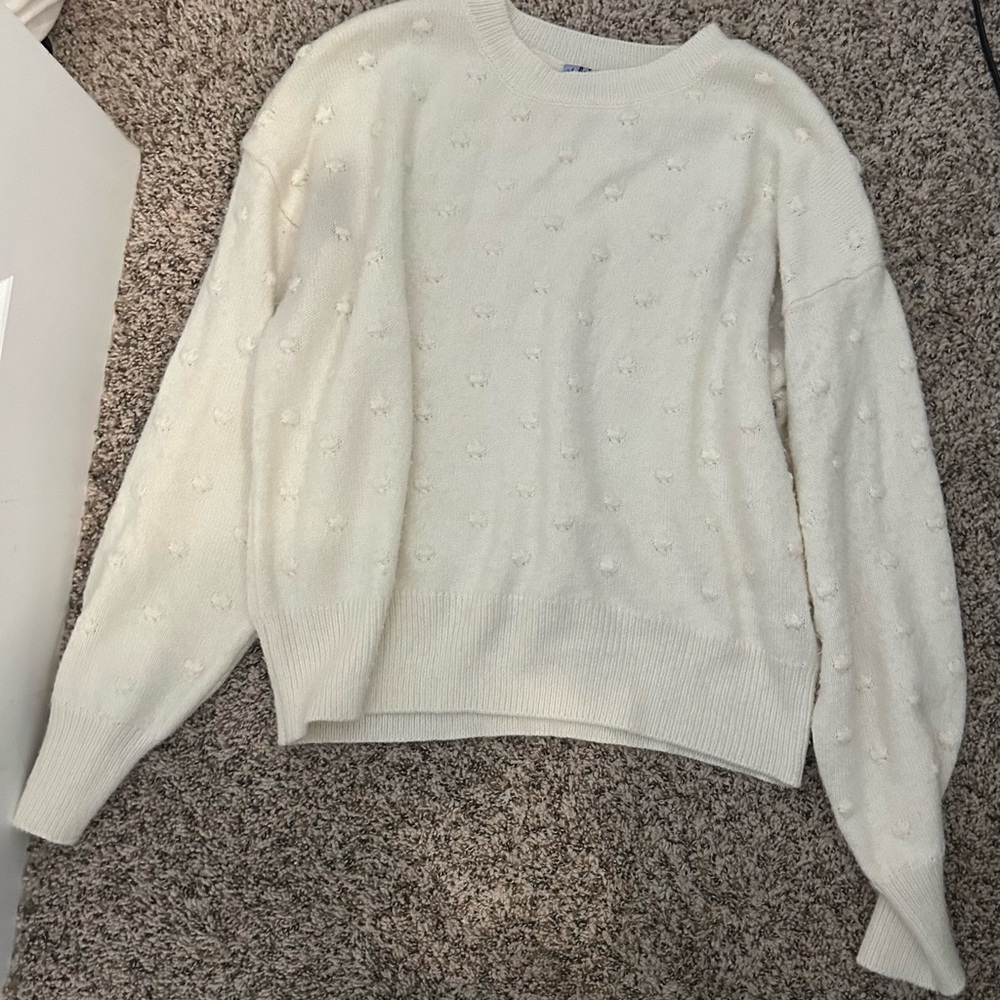Juniors Cozy White Sweater
